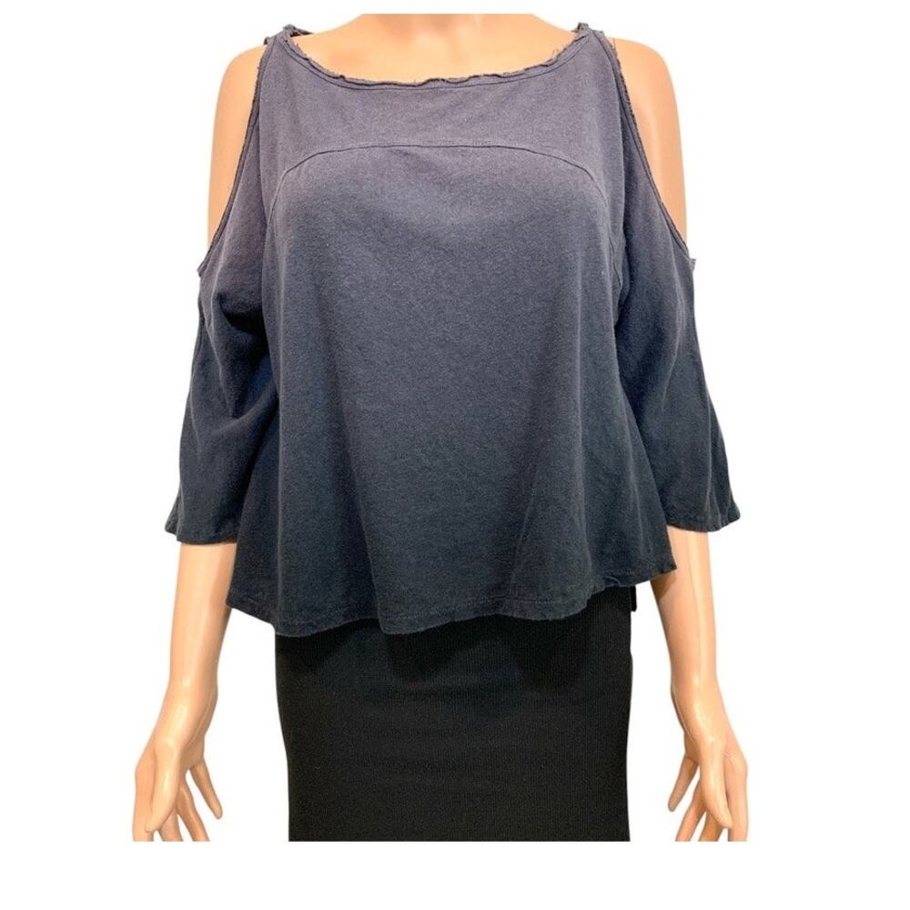 We the Free People XS Lily ombre dip dye cold shoulder tee top TB2 3407